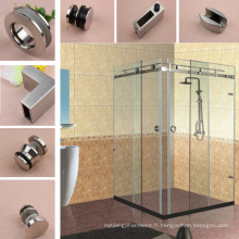 Hotel decration coulissante cabine de douche double porte coulissante en verre matériel raccord en acier inoxydable 304